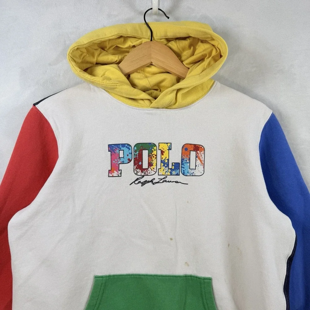 Polo Ralph Lauren Multicolor Pullover Hoodie Long Sleeve Logo Teen 18-20
